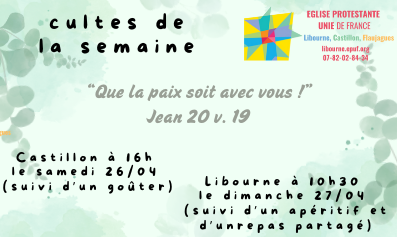 Culte au temple de Libourne